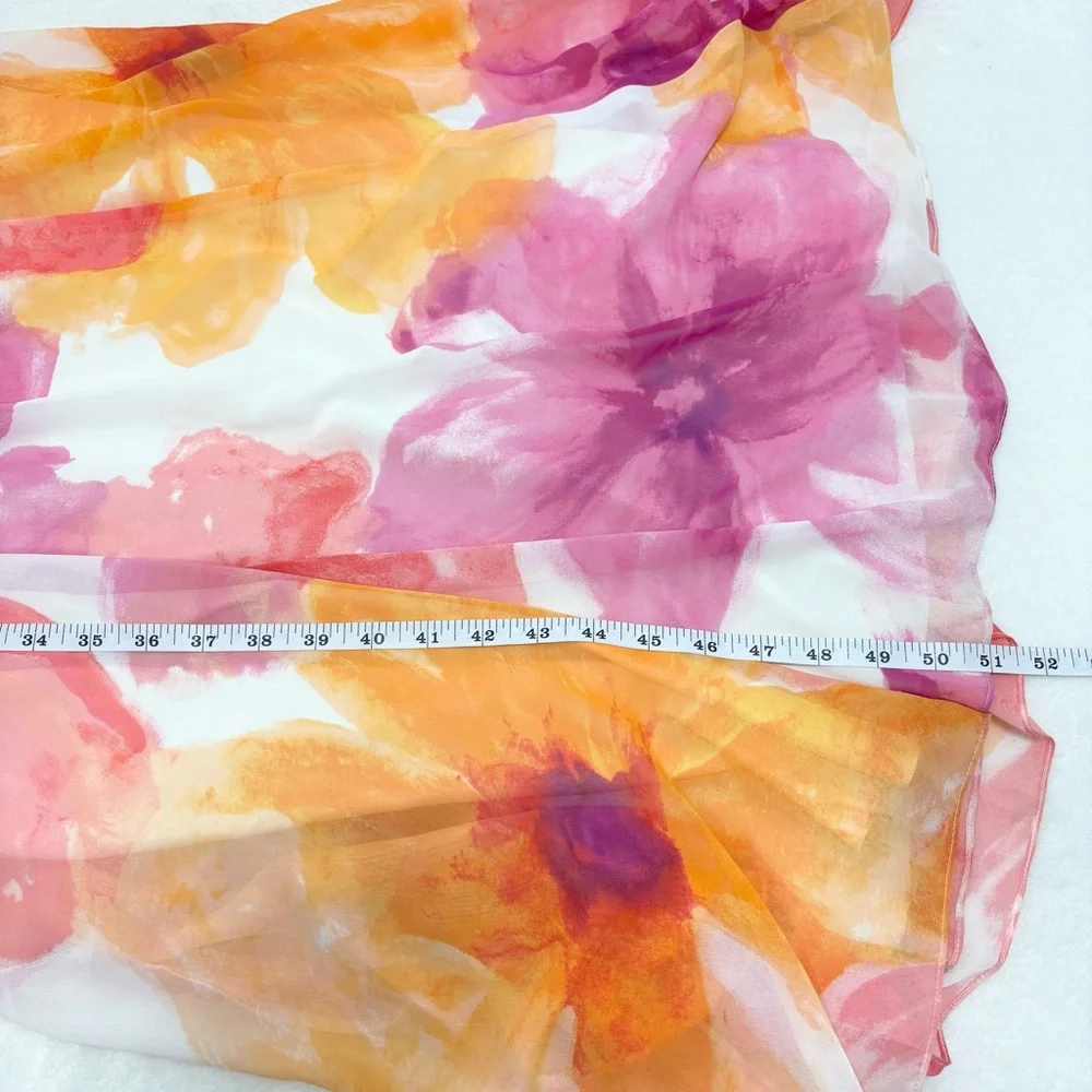 Ralph Lauren Evening Floral Maxi strapless  Dress in Pink and Orange Size 2